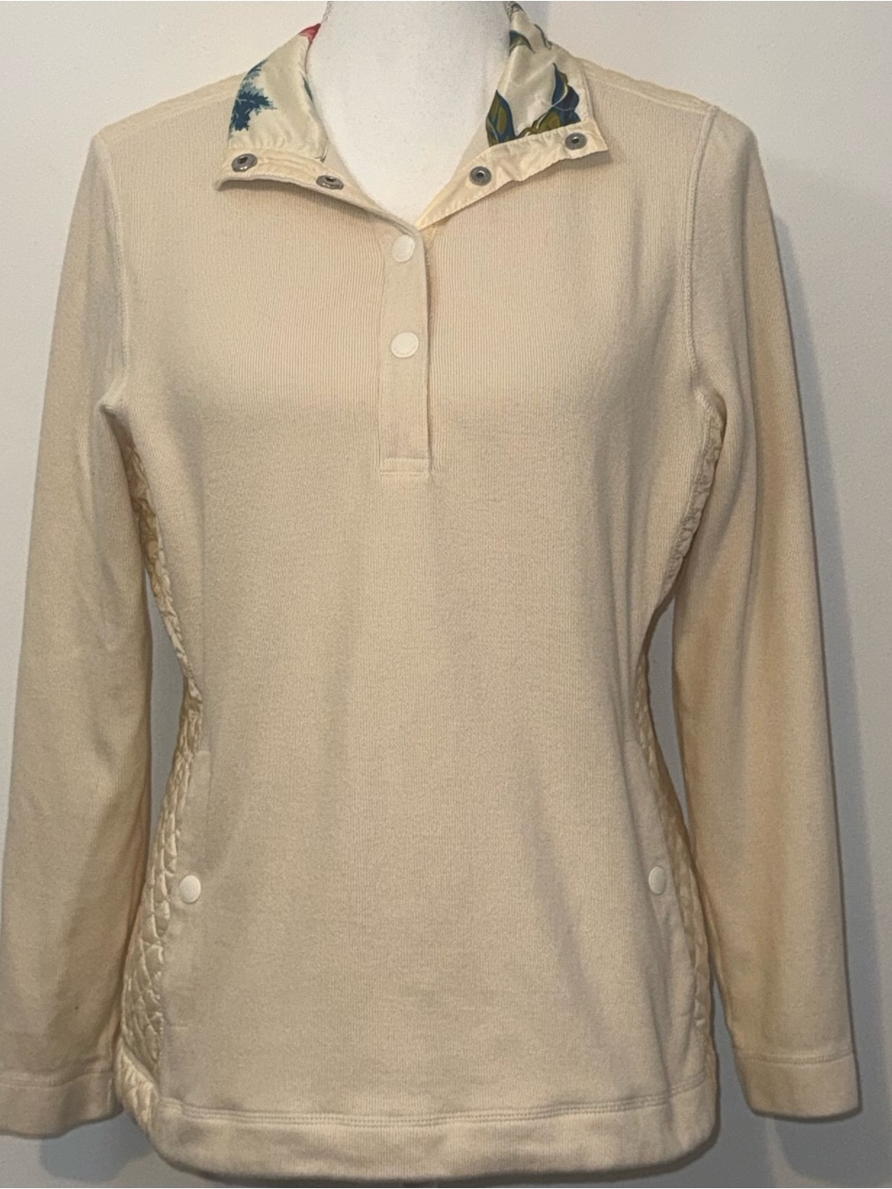 Tommy Bahama Women’s Aruba Mock Neck Quilted Snap Neck Pullover Size Medium